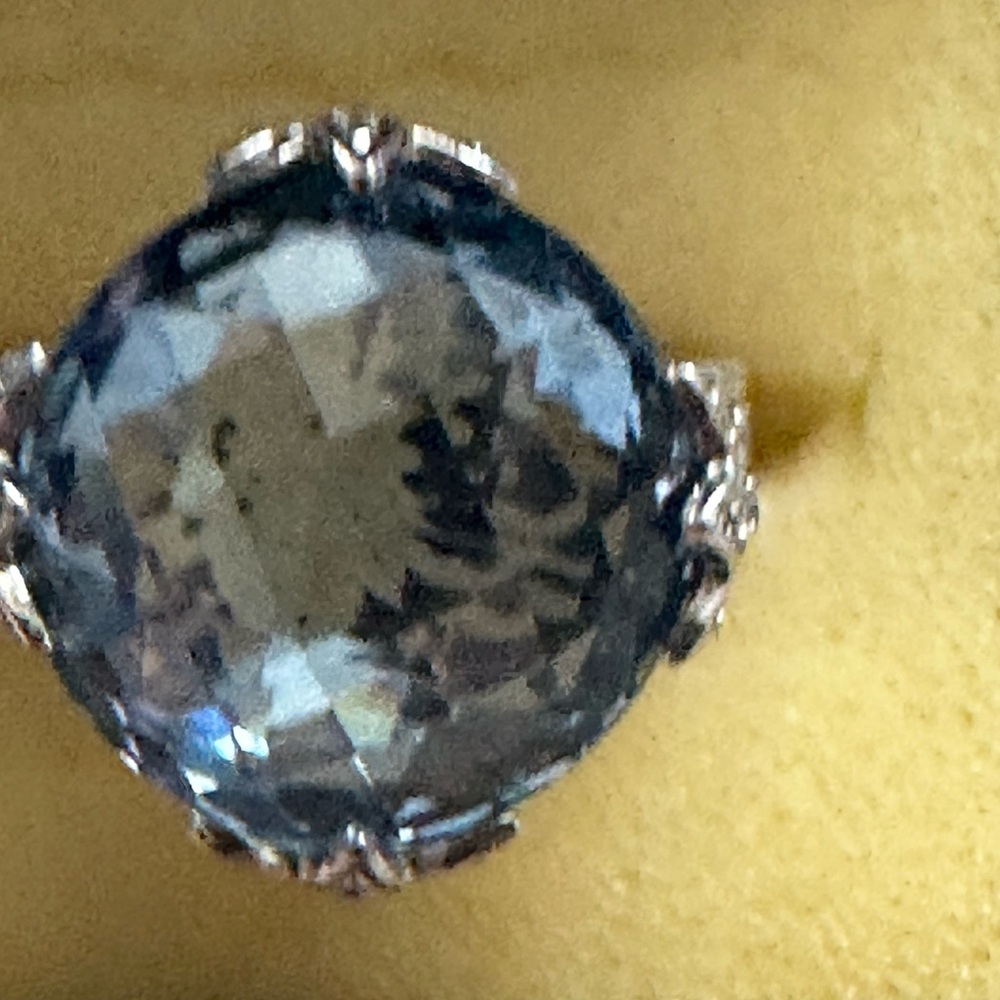 Judith Ripka Blue Crystal Sterling statement ring size 11 - Picture 6 of 7